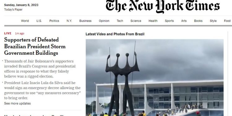 The New York Times – Apoiadores do presidente derrotado invadem prédios do governo