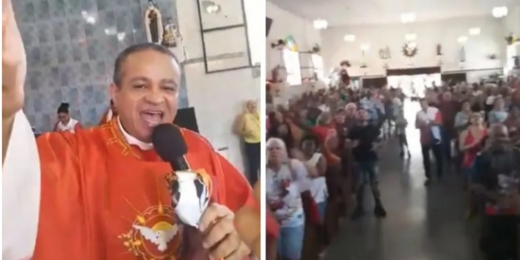 Padre viraliza ao cantar sucesso de Xande de Pilares durante missa