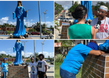 Imagem de Iemanjá é depredada na Praia do Olho D´Água em São Luís (MA)
