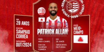 Ex-Sampaio Corrêa Patrick Allan é contratado para nova temporada do Náutico de Pernambuco