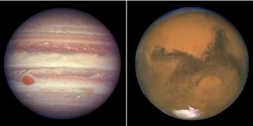 Conjunção de Júpiter e Marte tem seu pico nesta quarta (14), e só acontecerá novamente em 2033