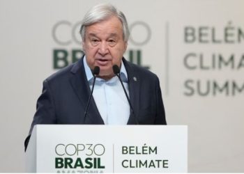O chefe da ONU afirma na cúpula da COP30 que não atingir a meta climática de 1,5°C é uma falha moral