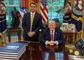 Donald Trump e Flávio Bolsonaro